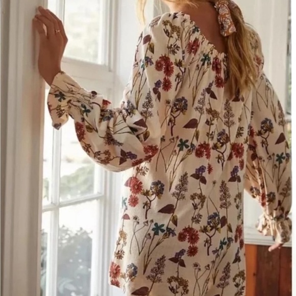 Anthropologie Floral Romper Long Sleeve Size S - Picture 3 of 8